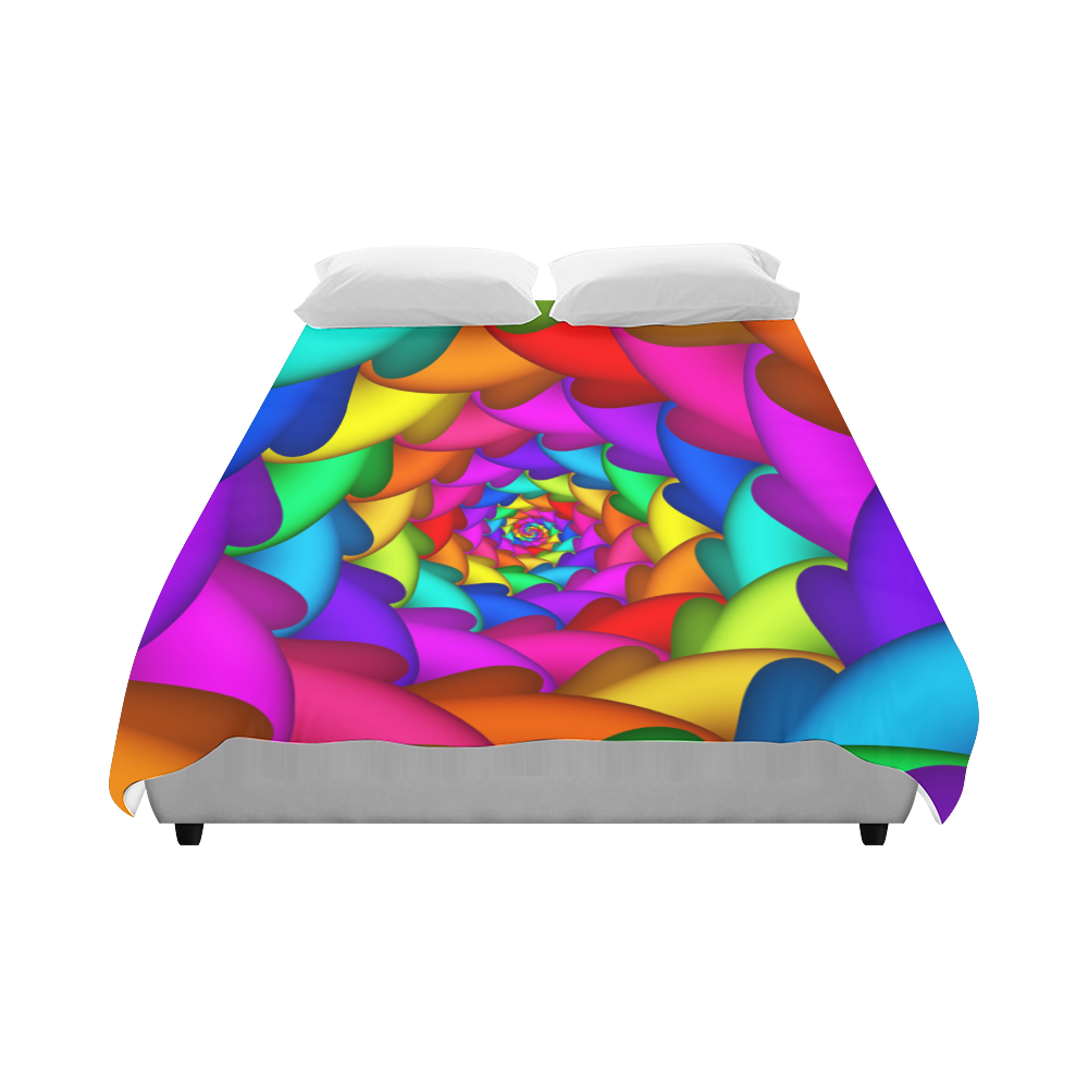 Psychedelic Rainbow Spiral Duvet Cover 86"x70" ( All-over-print)