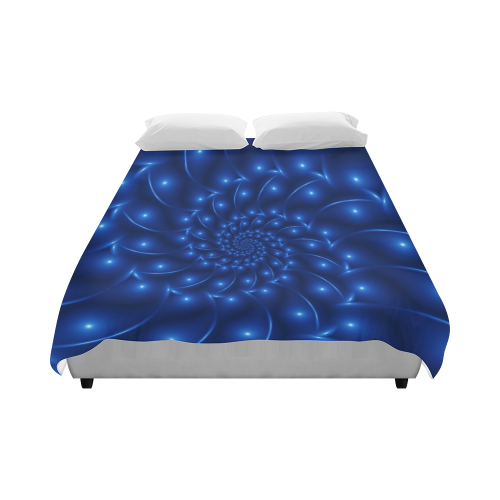 Glossy Blue Spiral Duvet Cover 86"x70" ( All-over-print)