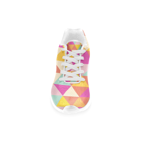 Yellow Geometric Triangle Pattern Women’s Running Shoes (Model 020)