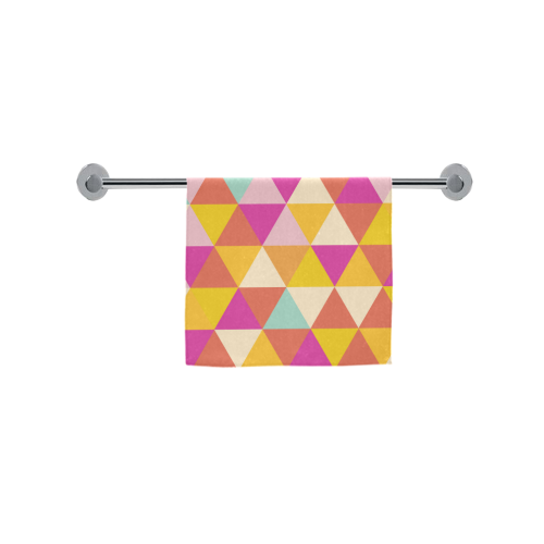 Yellow Geometric Triangle Pattern Custom Towel 16"x28"