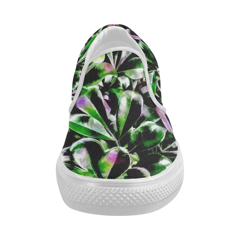 Foliage #6 - Jera Nour Women's Slip-on Canvas Shoes (Model 019)