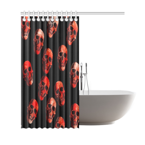 skulls red Shower Curtain 69"x72"