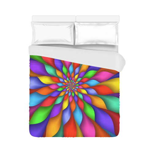 Psychedelic Rainbow Petal Spiral Duvet Cover 86"x70" ( All-over-print)