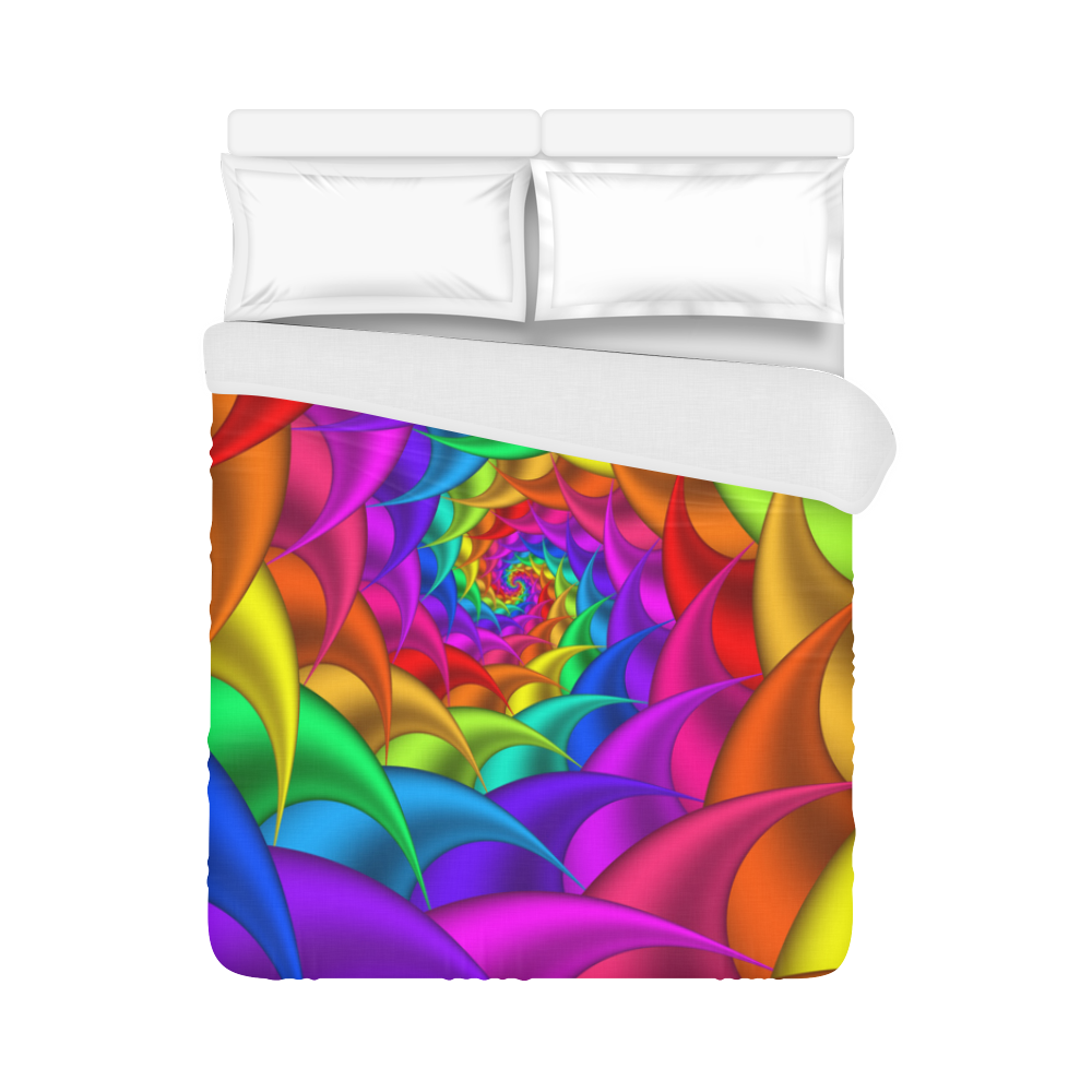 Psychedelic Rainbow Spiral Duvet Cover 86"x70" ( All-over-print)