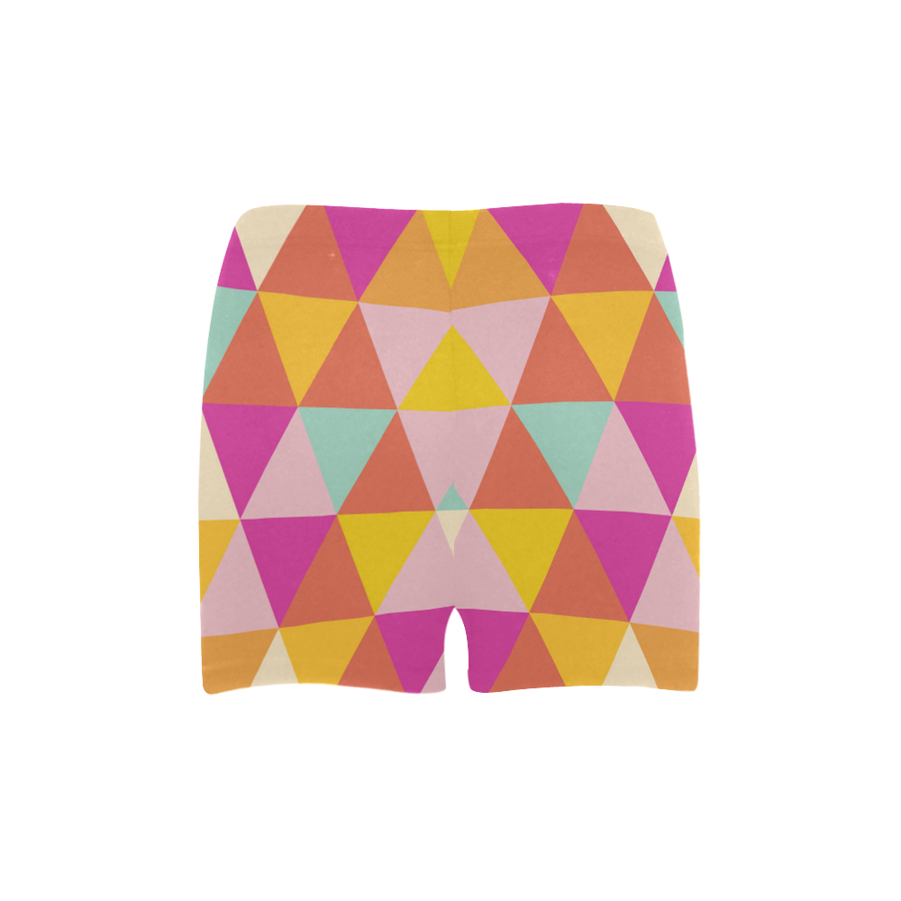 Yellow Geometric Triangle Pattern Briseis Skinny Shorts (Model L04)