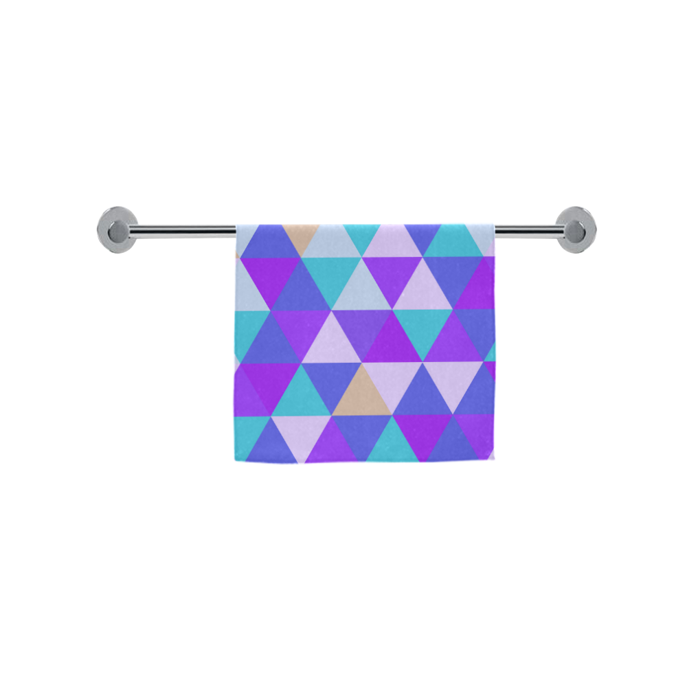 Purple Geometric Triangle Pattern Custom Towel 16"x28"
