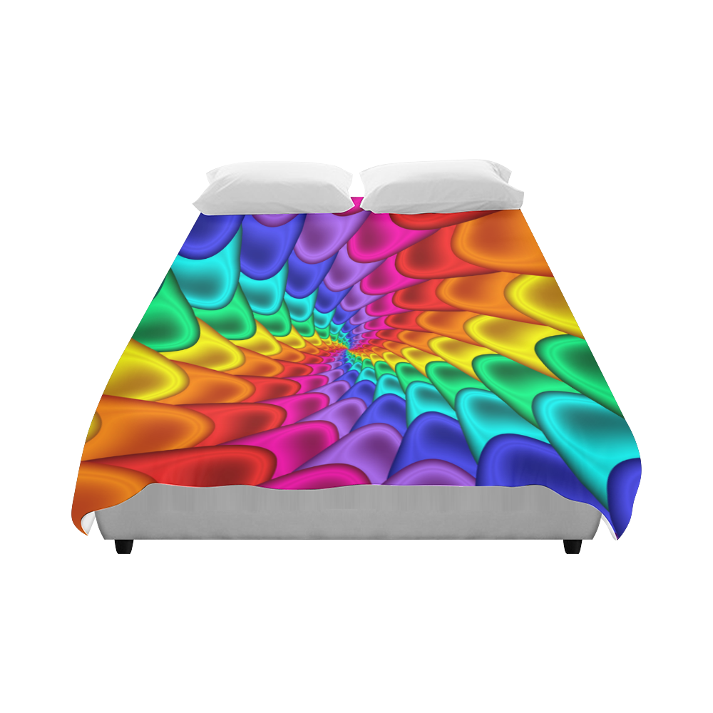 Psychedelic Rainbow Spiral Duvet Cover 86"x70" ( All-over-print)