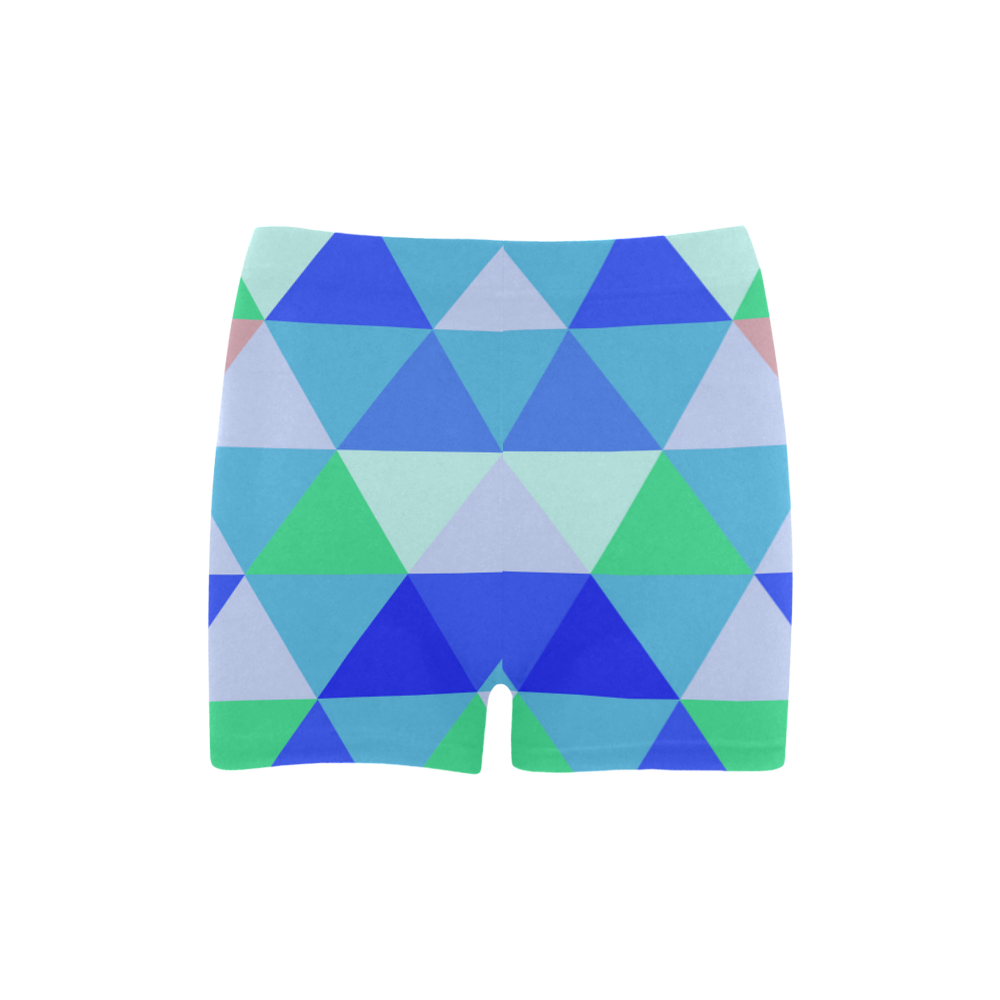 Blue Geometric Triangle Pattern Briseis Skinny Shorts (Model L04)