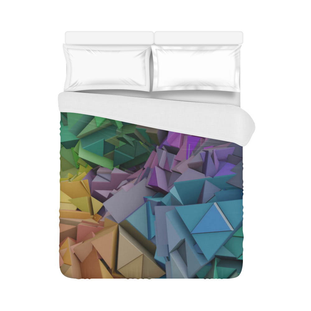 Colorful 3d Abstract Low Poly Duvet Cover 86"x70" ( All-over-print)