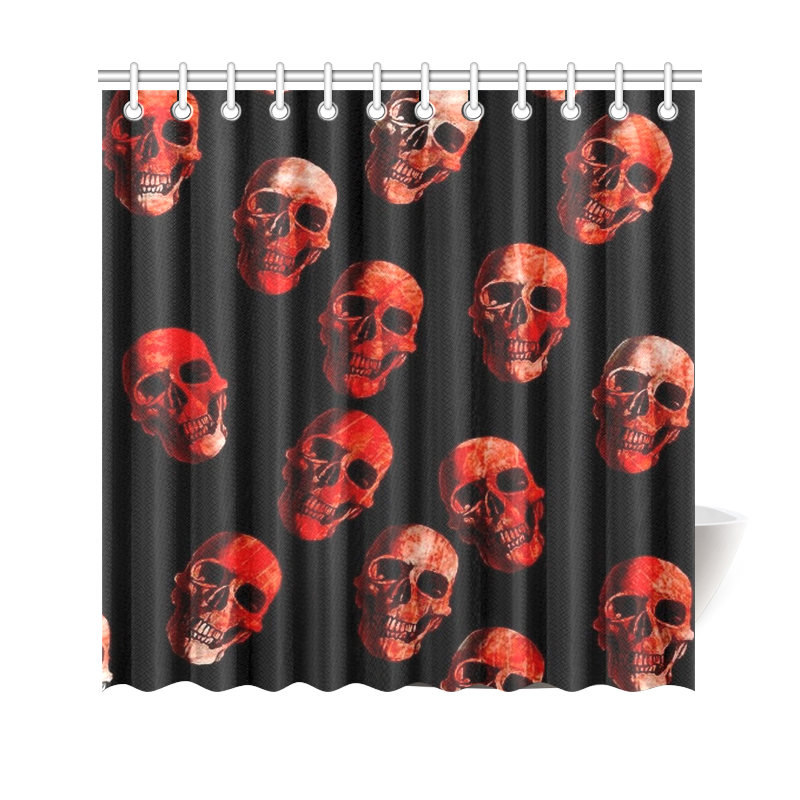 skulls red Shower Curtain 69"x70"
