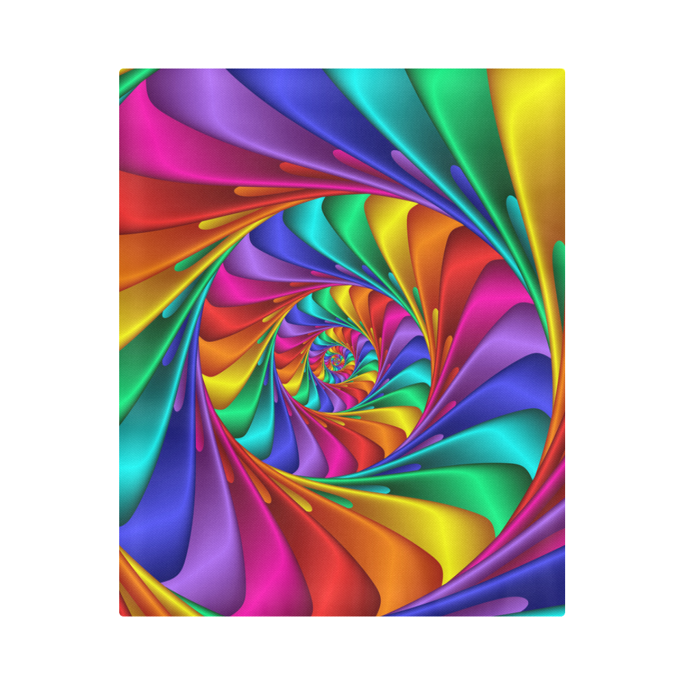 Psychedelic Rainbow Spiral Duvet Cover 86"x70" ( All-over-print)