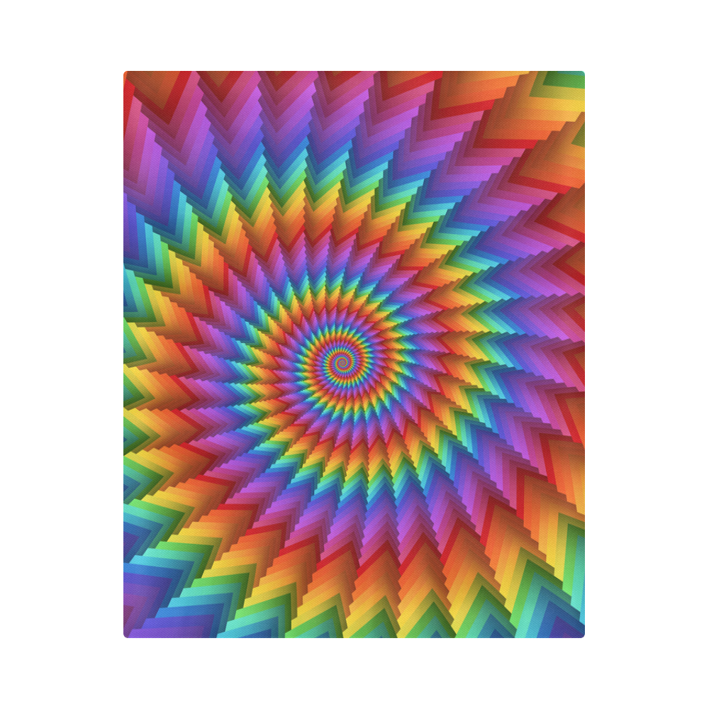 Psychedelic Rainbow Spiral Duvet Cover 86"x70" ( All-over-print)