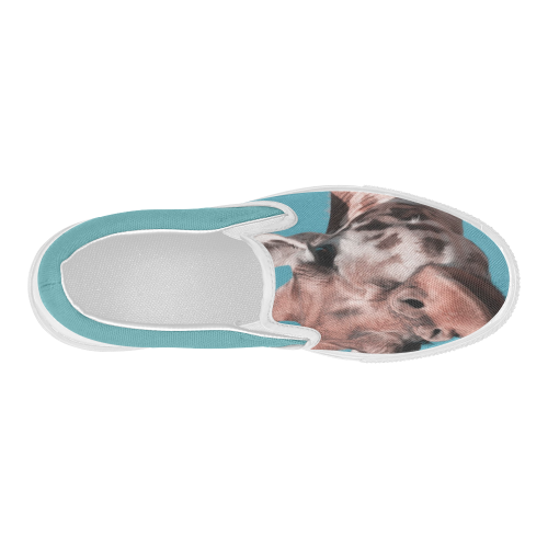 giraffe Women's Slip-on Canvas Shoes (Model 019)