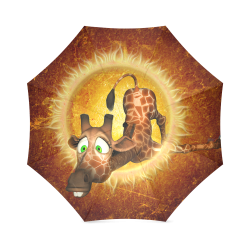 funny giraffe Foldable Umbrella (Model U01)