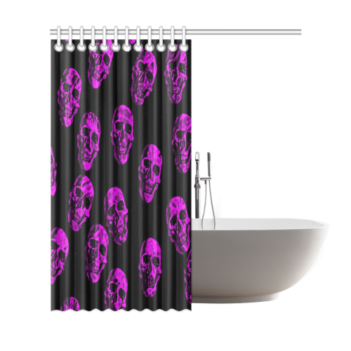 purple skulls Shower Curtain 69"x72"