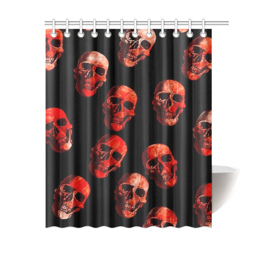skulls red Shower Curtain 60"x72"