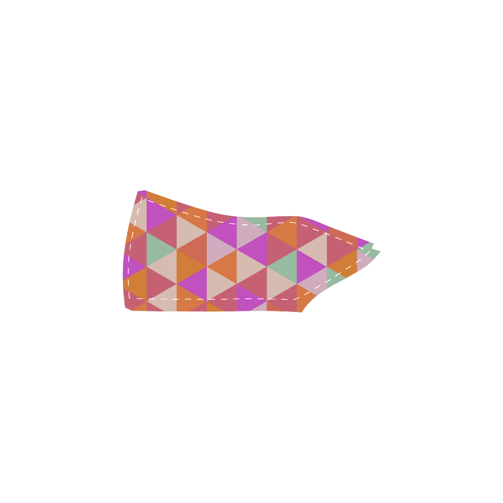 Orange Geometric Triangle Pattern Women's Slip-on Canvas Shoes (Model 019)