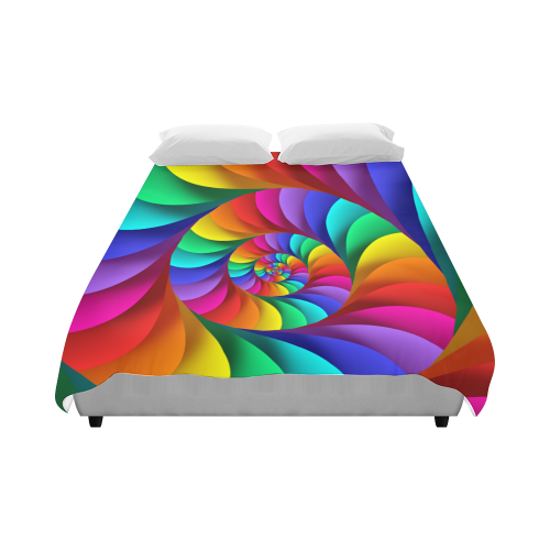 Psychedelic Rainbow Spiral Duvet Cover 86"x70" ( All-over-print)