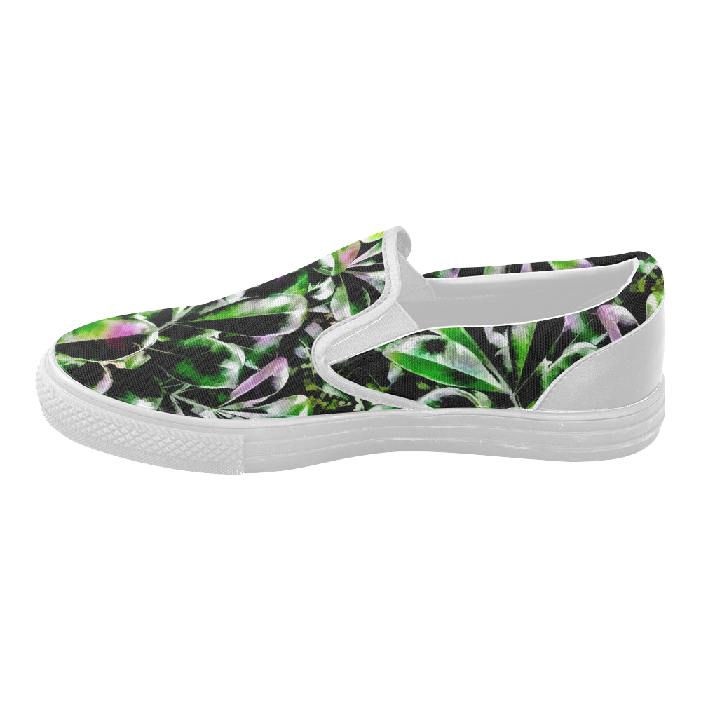Foliage #6 - Jera Nour Women's Slip-on Canvas Shoes (Model 019)