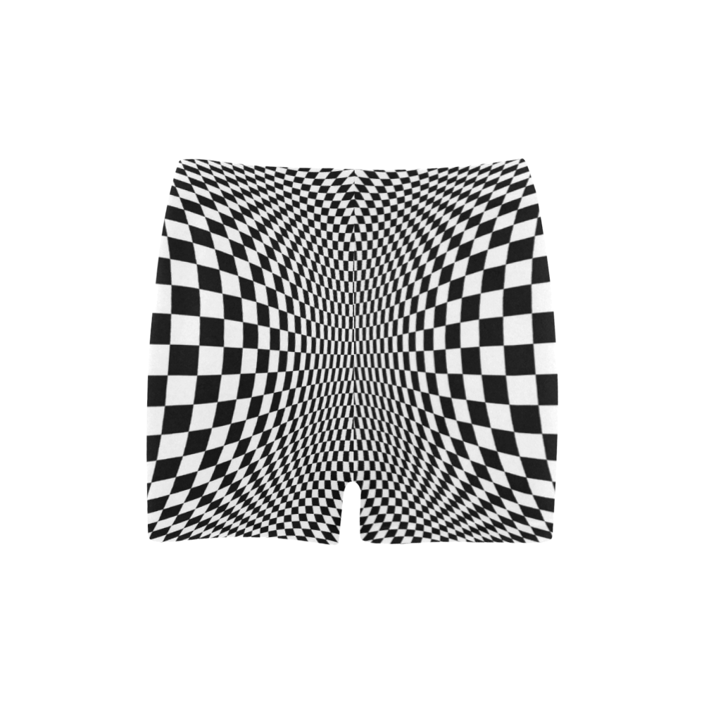 Optical Illusion Checkers Chequers Briseis Skinny Shorts (Model L04)