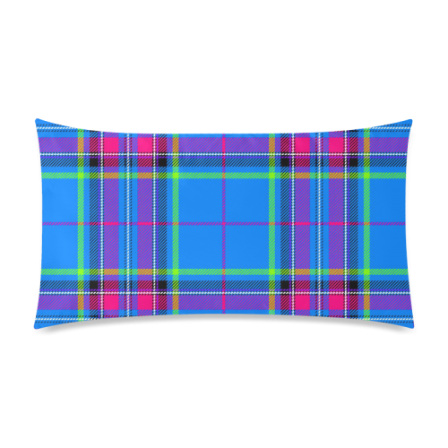 TARTAN-BLUE Rectangle Pillow Case 20"x36"(Twin Sides)