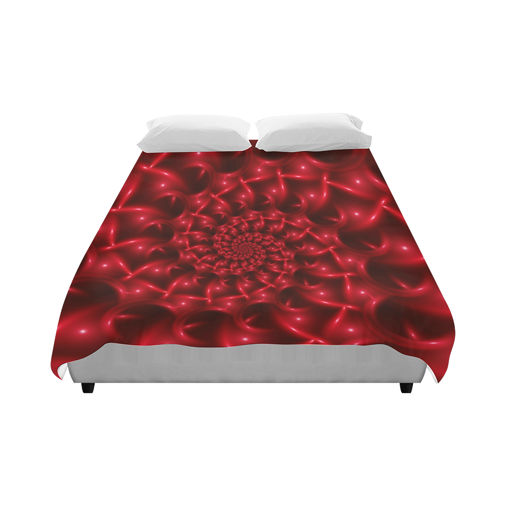 Glossy Red Spiral Duvet Cover 86"x70" ( All-over-print)