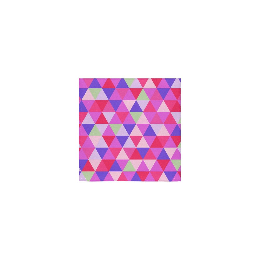 Pink Geometric Triangle Pattern Square Towel 13“x13”