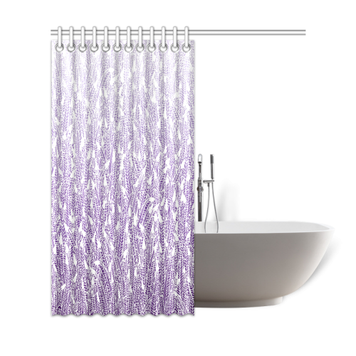 purple ombre feathers pattern white Shower Curtain 69"x72"