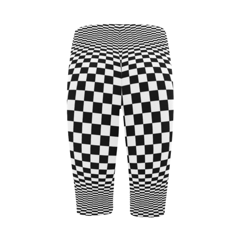 Optical Illusion Checkers Chequers Hestia Cropped Leggings (Model L03)