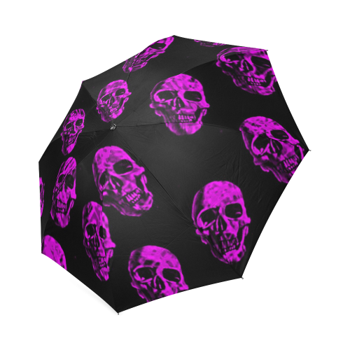 purple skulls Foldable Umbrella (Model U01)