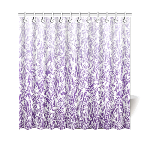 purple ombre feathers pattern white Shower Curtain 69"x70"