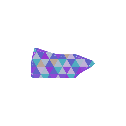 Purple Geometric Triangle Pattern Women's Slip-on Canvas Shoes (Model 019)