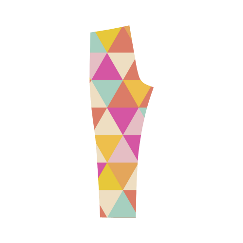 Yellow Geometric Triangle Pattern Capri Legging (Model L02)