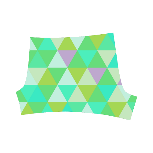 Green Geometric Triangle Pattern Briseis Skinny Shorts (Model L04)