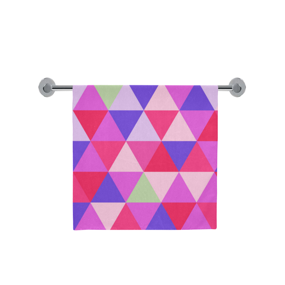 Pink Geometric Triangle Pattern Bath Towel 30"x56"