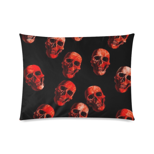skulls red Custom Zippered Pillow Case 20"x26"(Twin Sides)