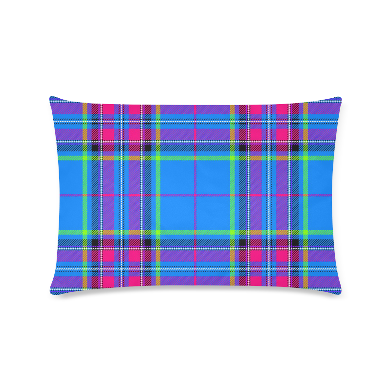 TARTAN-BLUE Custom Rectangle Pillow Case 16"x24" (one side)