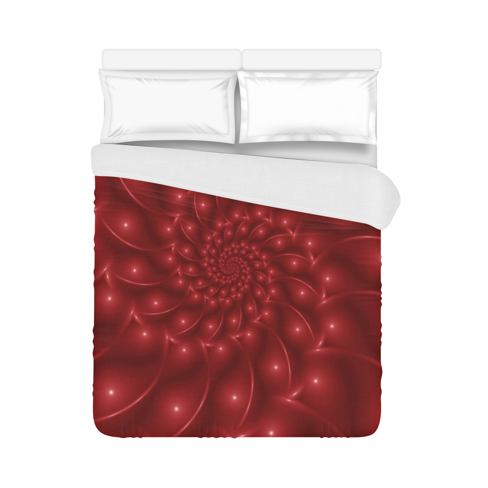 Glossy Red Spiral Duvet Cover 86"x70" ( All-over-print)