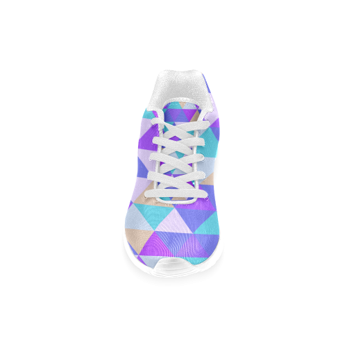 Purple Geometric Triangle Pattern Women’s Running Shoes (Model 020)