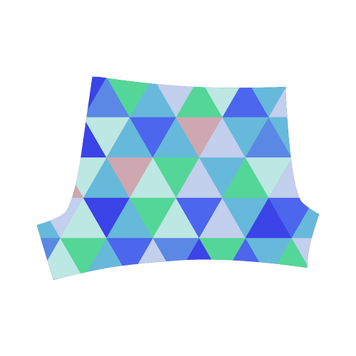Blue Geometric Triangle Pattern Briseis Skinny Shorts (Model L04)