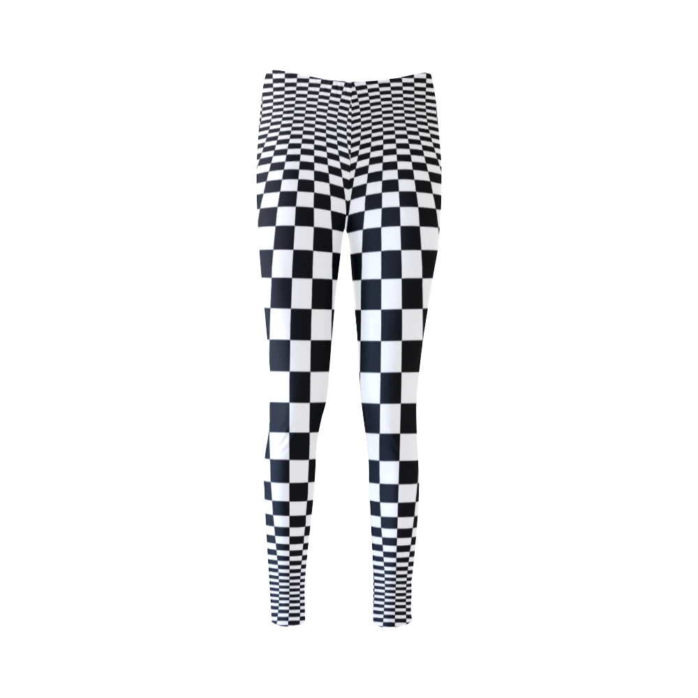 Optical Illusion Checkers Chequers Cassandra Women's Leggings (Model L01)