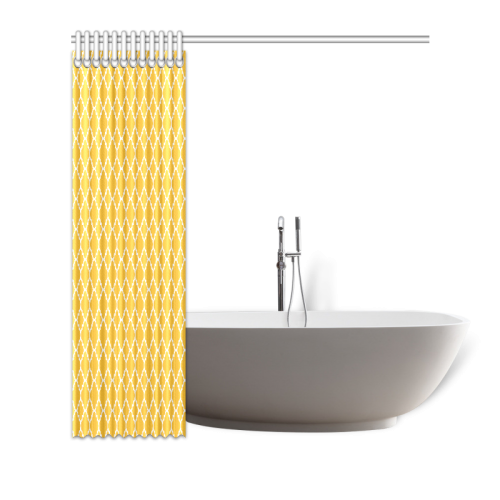 sunny yellow white quatrefoil classic pattern Shower Curtain 72"x72"