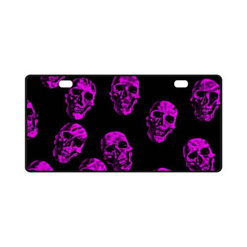 purple skulls License Plate