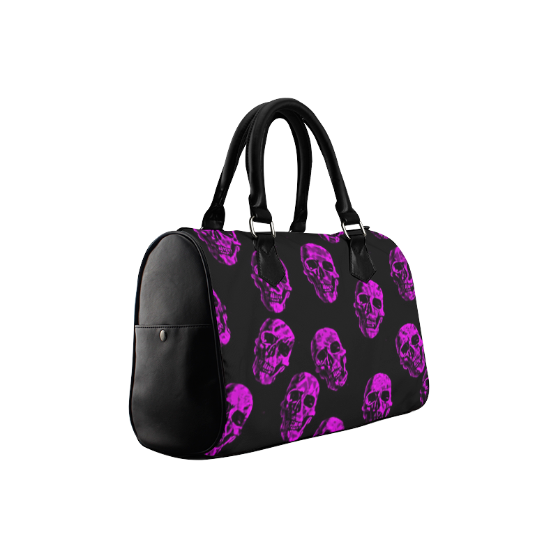 purple skulls Boston Handbag (Model 1621)