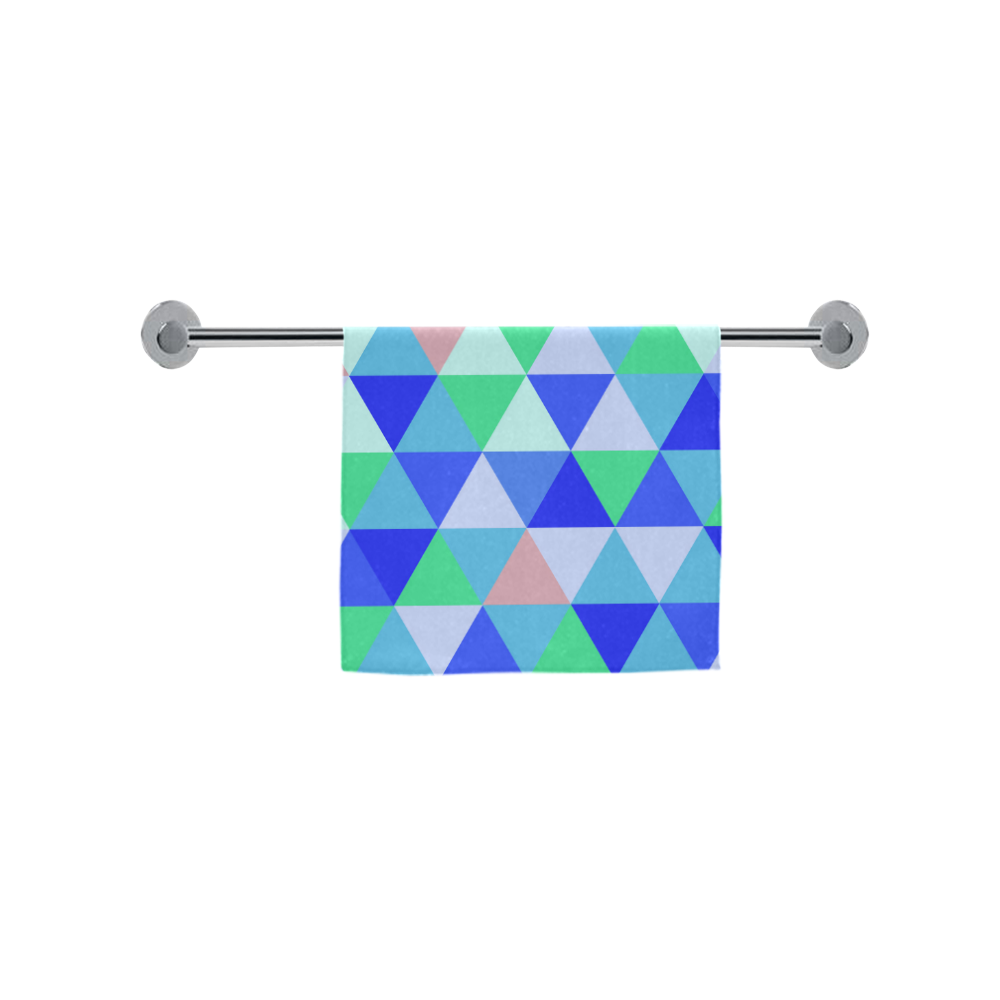 Blue Geometric Triangle Pattern Custom Towel 16"x28"