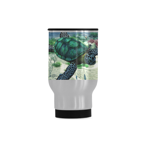 Sea Turtle Travel Mug (Silver) (14 Oz)