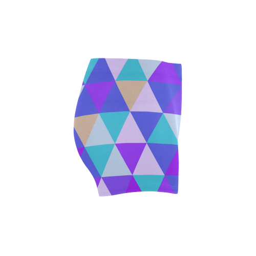 Purple Geometric Triangle Pattern Briseis Skinny Shorts (Model L04)
