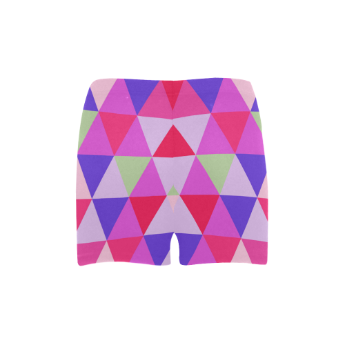 Pink Geometric Triangle Pattern Briseis Skinny Shorts (Model L04)