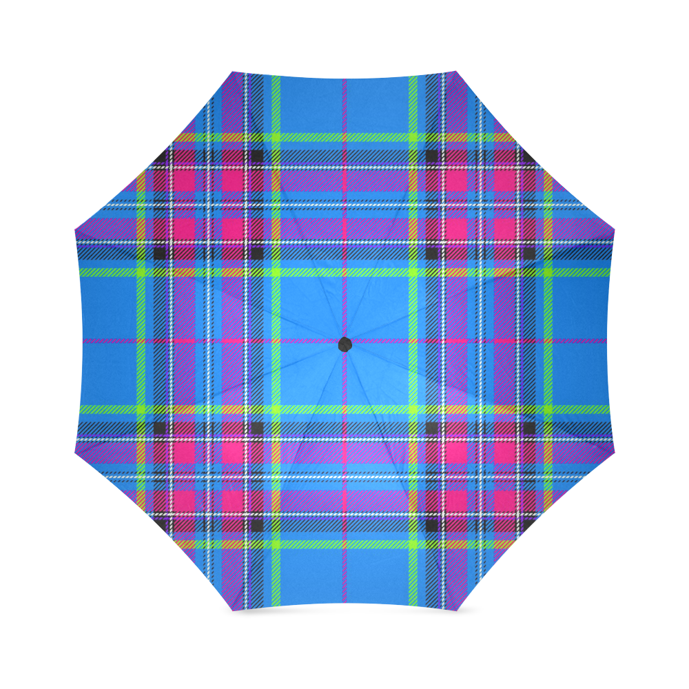 TARTAN-BLUE Foldable Umbrella (Model U01)