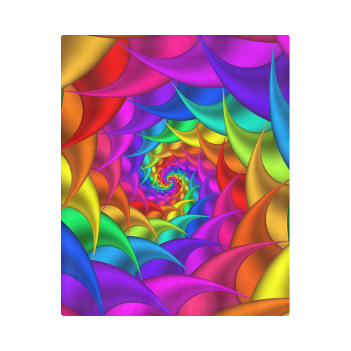 Psychedelic Rainbow Spiral Duvet Cover 86"x70" ( All-over-print)